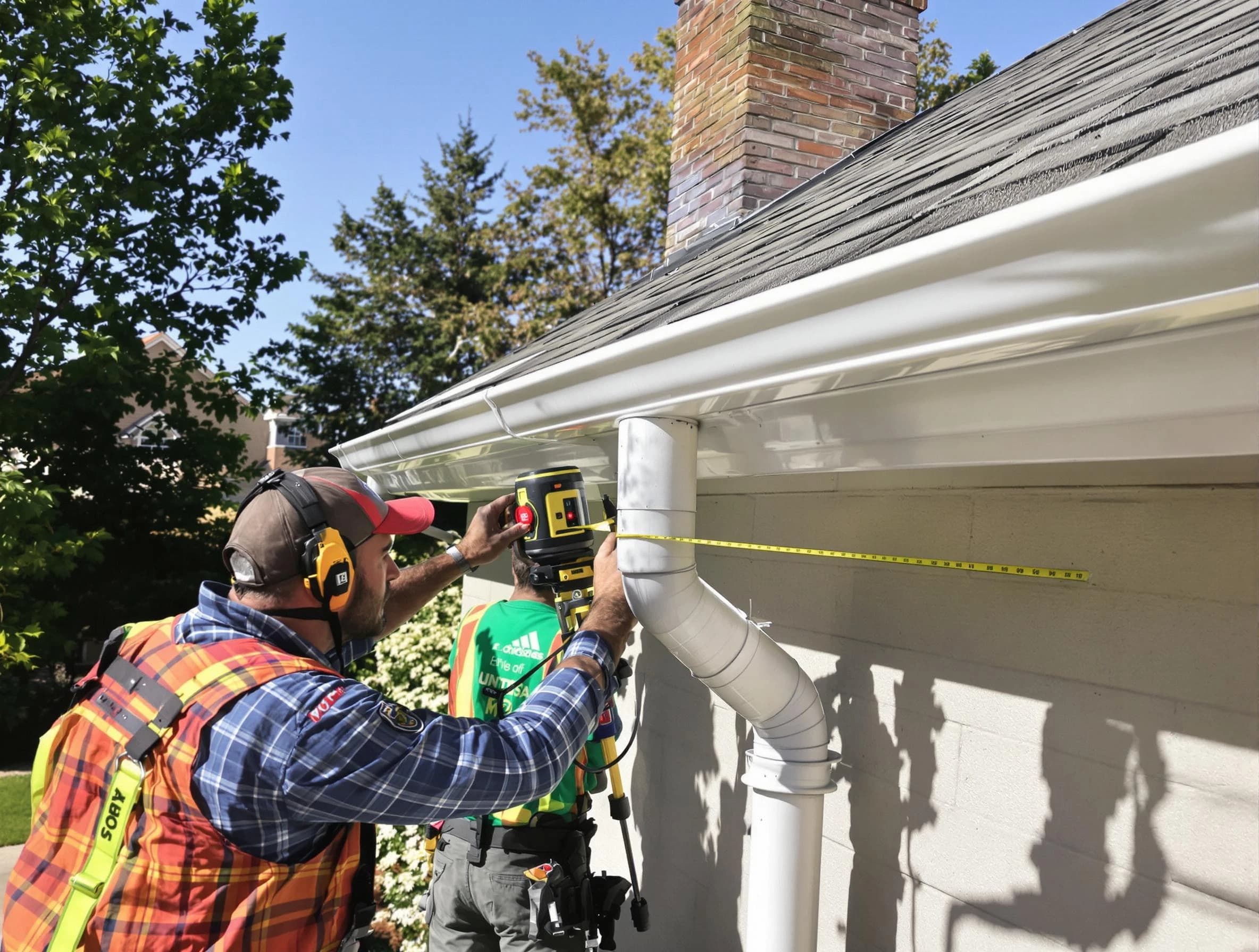 Medina Roofing Company installing downspouts at a property in Medina, OH