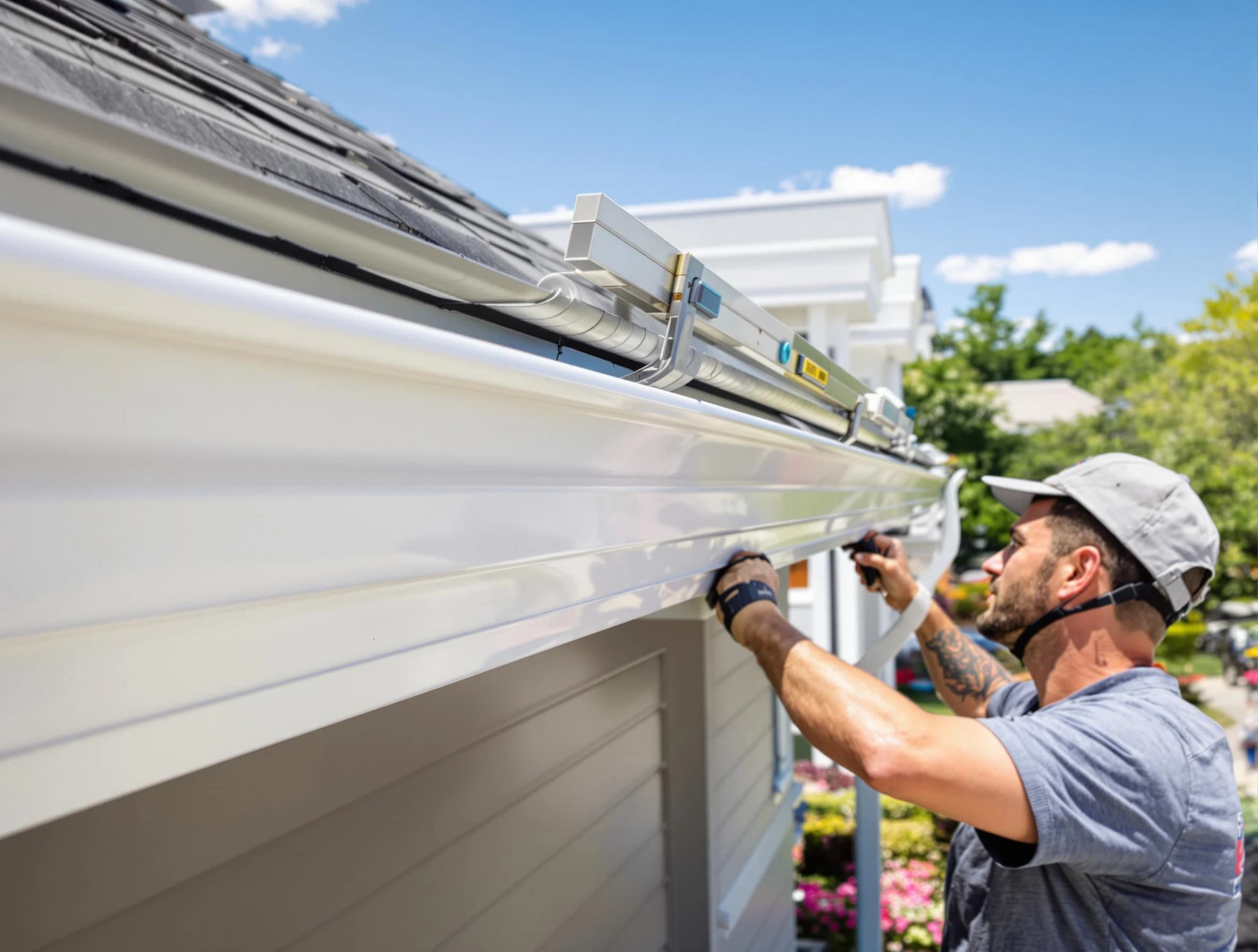 Newly installed gutters by Medina Roofing Company for a home in Medina, OH