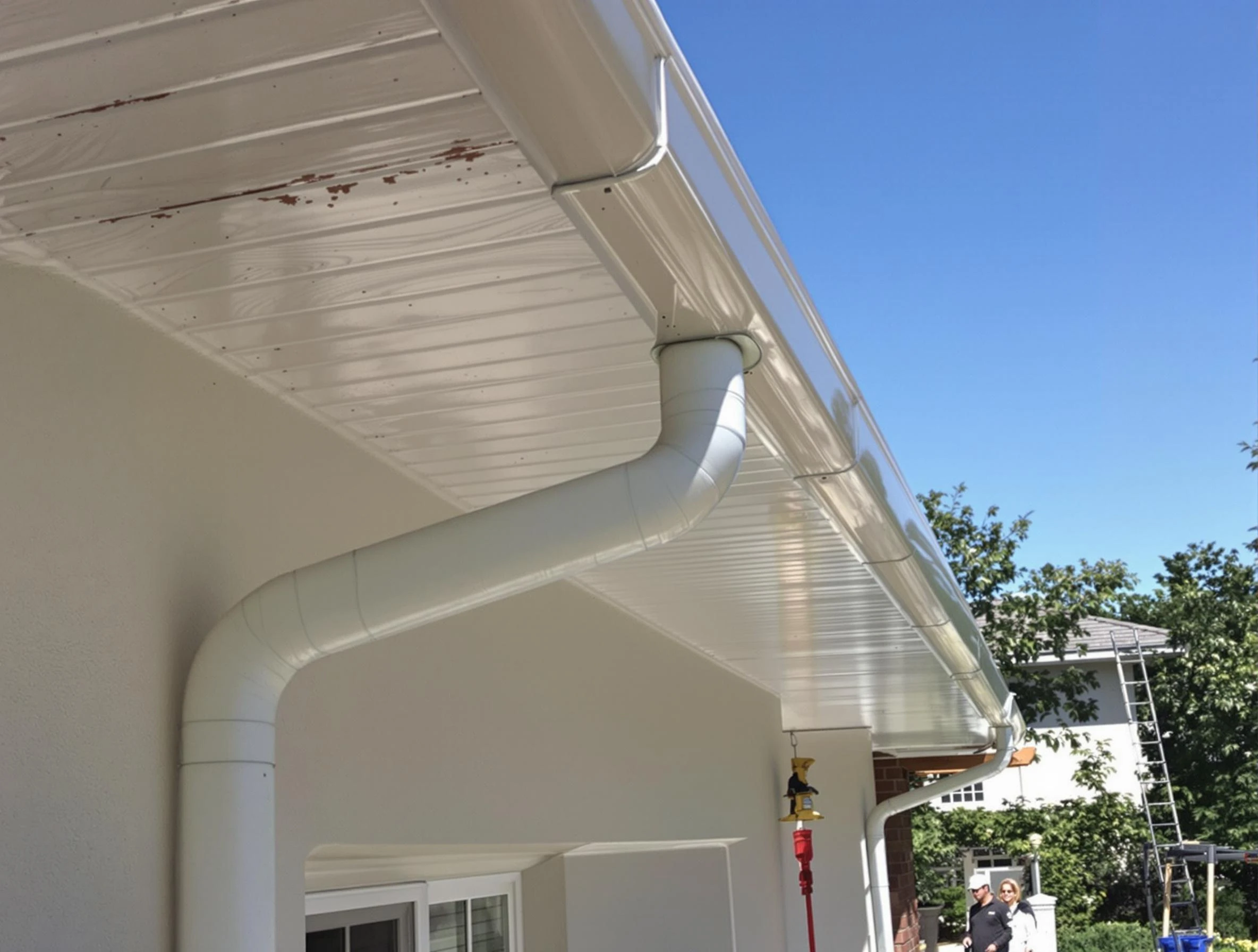 On-site seamless gutter fabrication by Medina Roofing Company in Medina, OH